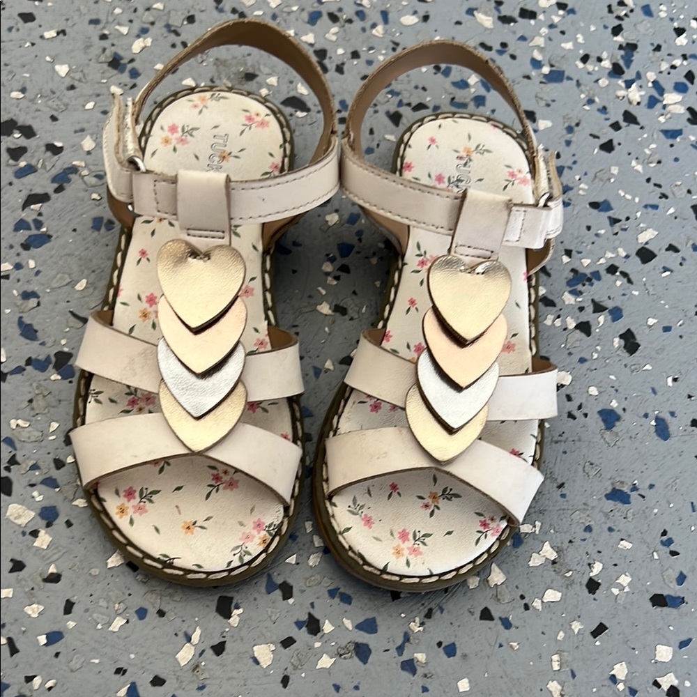 Tucker + Tate White Sandals with Chevron Straps